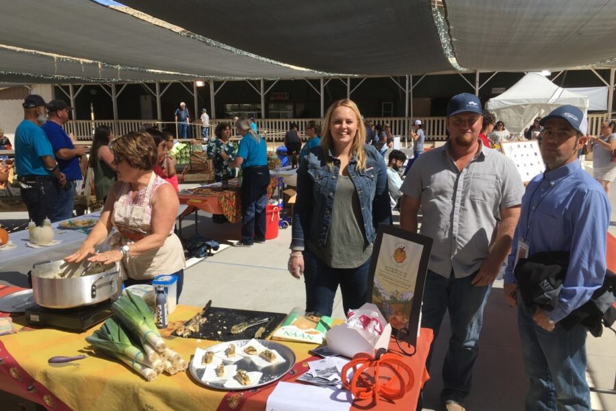 Food exhibits on the patio