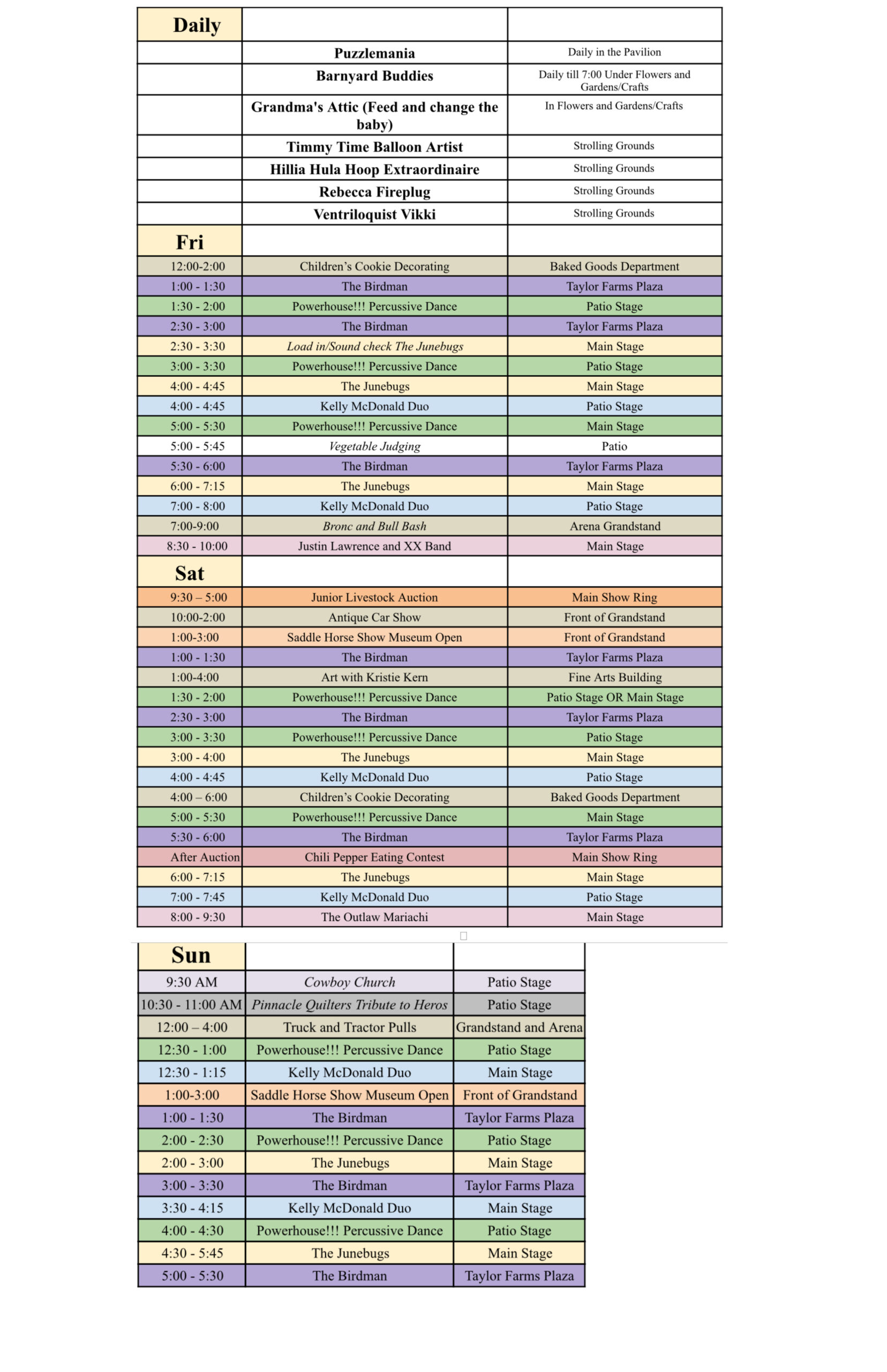 Schedule